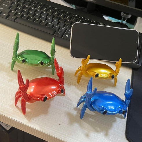 LOGUTIA Crab Phone Pencil Stand Creative Pen Holder Pencil Holder Spoon Holder - Blue Crab Phone Stand Crab Pen Holder