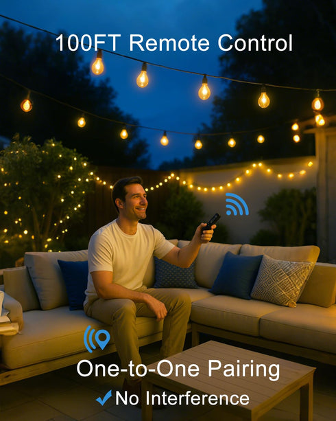 Dimmer 600W Dimmer IP65 Outdoor Plug for String Lights with Remote, Plug-in Switch Dusk-to-Dawn Sensor + Timer, Power