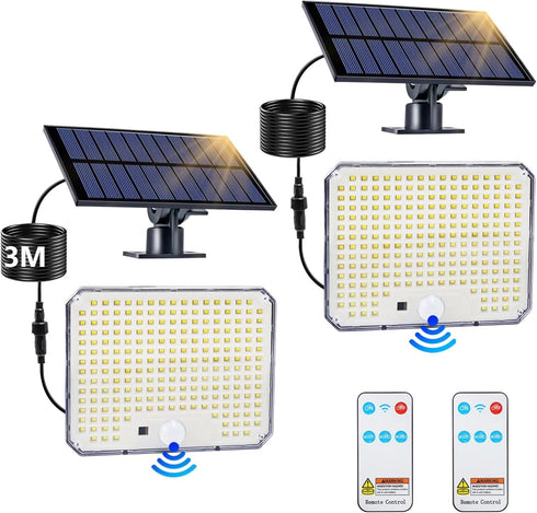 Solar Flood Lights Outdoor, 226 LEDs Flood Lights Motion Sensor, Dusk to