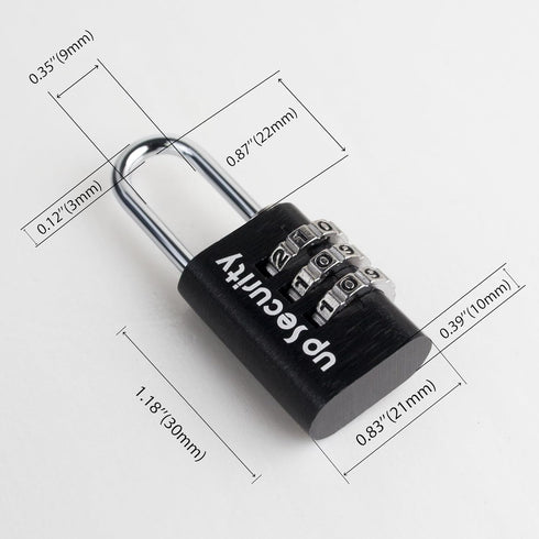 3 Digit Combination Lock, Small Padlock for Travel, Waterproof Resettable Padlock for Gym Locker, Luggage, Gate (Blue)