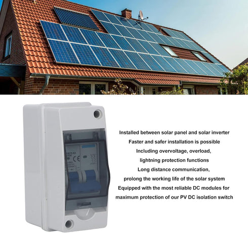 DC Disconnect Switch, 1000V 40A Miniature Circuit Breaker with IP65 Cover for Home RV Solar Panel System
