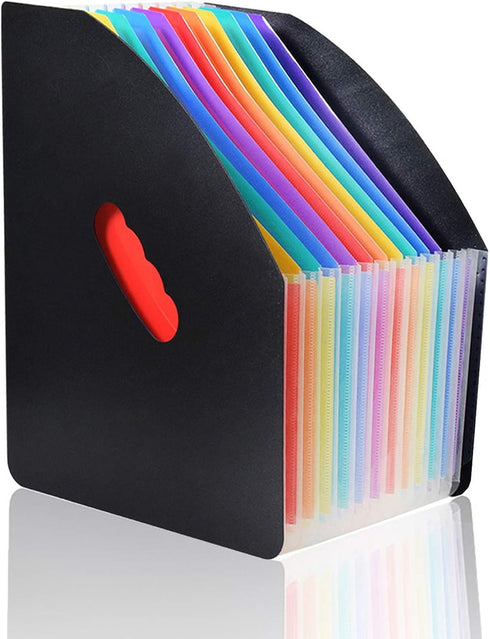 Lemical Desktop Expanding File Holder, 13 Rainbow Pockets, A4 File Organizer for Home, Office, School