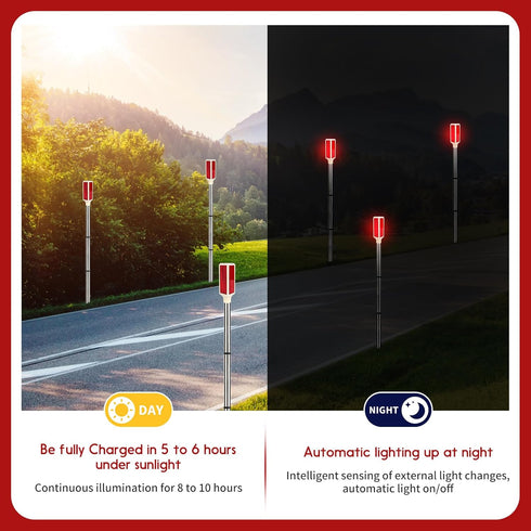 Ziimaikery 5 PCS Solar Driveway Markers Solar Powered Driveway Markers Driveway Lights Landscape Driveway Reflectors on