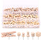 Swpeet 135Pcs Wood Push Pins Assortment Kit, Wooden Head Pins Steel Thumb Tacks for Cork Boards and Crafts
