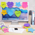 Outus 540 Sheets Star Sticky Notes, 3 x 3 Inch Heart Arrow Star Shaped Self Sticky Notes 6 Multi Colors for Reminders,