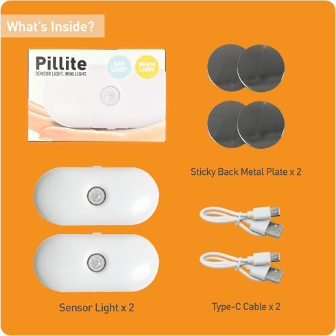 LIBERATECH 2-Color (2 Pack) Rechargeable Motion Sensor Night Light, White & Warm Toilet Light with Auto/On Mode