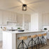 E26 Baocuz Semi Flush Mount Ceiling Light Fixture, Black Metal Frame Porch Ceiling Light Fixture with Clear Glass Shade