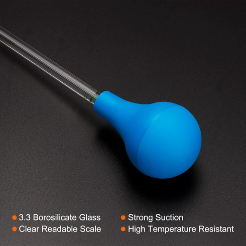 PATIKIL Graduated Dropper Pipettes Kit, 2pcs 0.1ml Borosilicate Glass Pipette with Rubber Cap