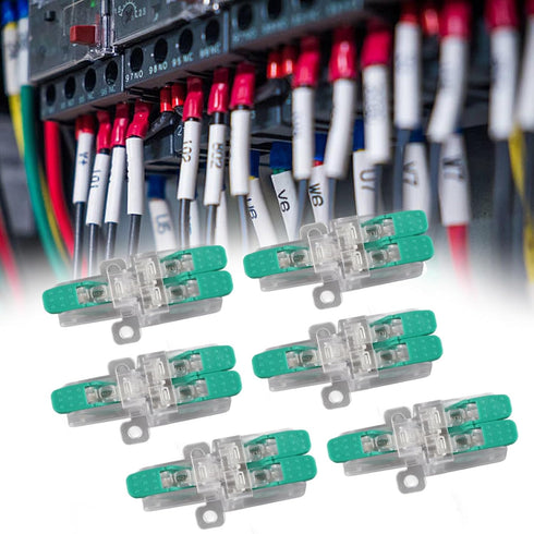 20PCS 1 in 2 Out Lever Wire Conductor Terminal Block Connectors for 10-20AWG Wires