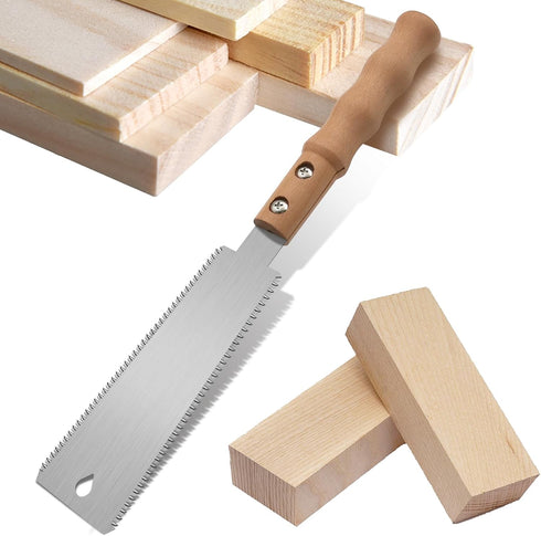 Japanese Hand Saw, 6 Inch Double-sided Flush Cut Saw for Hardwood & Softwood Woodworking Trim (15/17TPI)