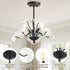 Porch,3 Luvkczc Black Chandelier,Vintage Flower Glass Pendant Light Fixture,Mid Century Ceiling Light Fixture