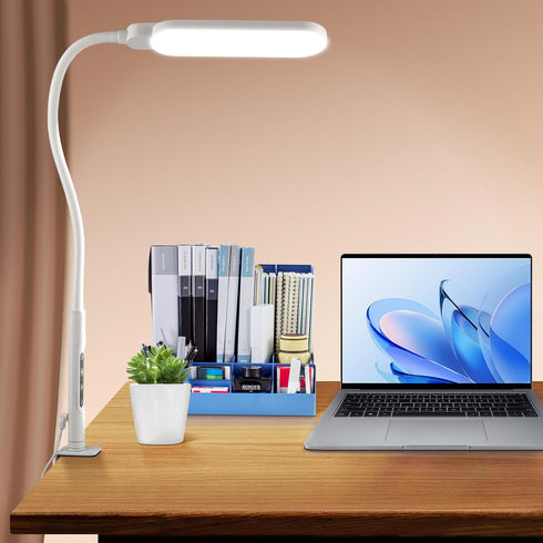 360 Dimmer, 5 9 Dimmable, BQAN LED Desk Lamp with Clamp, Flexible Gooseneck Nail Table Light Touch Color Modes