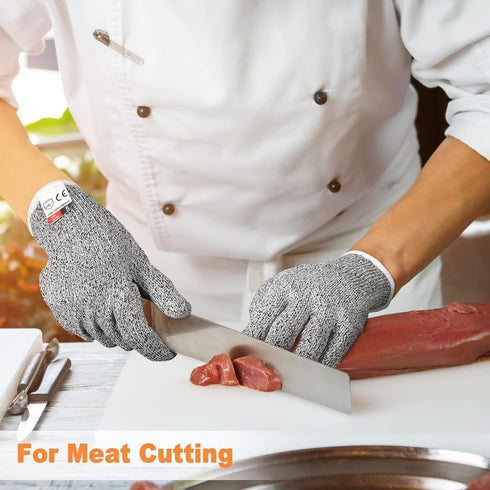 6 Pairs Cut Resistant Gloves, Level 5 Protection Anti Cut Gloves for Kitchen, Fish Slicing (X-Large)