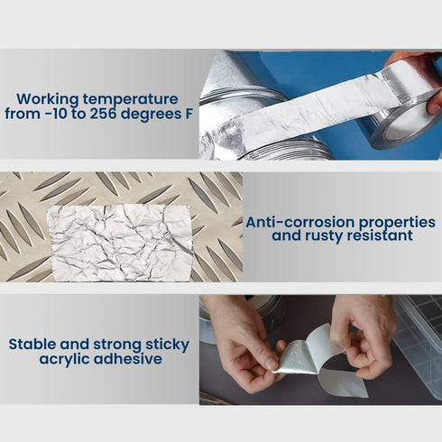 Lichamp HVAC Tape, Aluminum Foil Tape, Metal Insulation Tape for Ductwork, AC Air Conditioner Sealing, 2 inch x 70