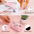 Pink Office Supplies Kit, Cute Desk Accessories for Women, Stapler and Tape Dispenser Set with Staple Remover, Clips,