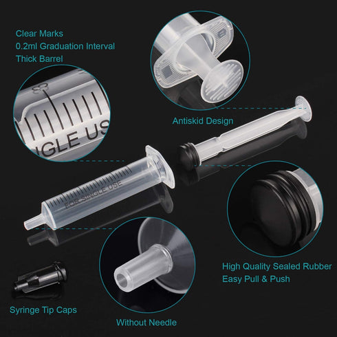 60 Pack 5ml Plastic Syringes, Separate Sterile Packaging, Without Needle, for Scientific Labs Measurement