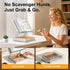 HUMANCOZY Counter, Book Stand with Storage, Book Holder for Reading Hands Free, Wooden Cookbook Stand for Kitchen