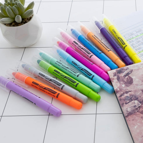 BAZIC Highlighter Gel Pen, Bible Highlighter No Bleed Coloring Pen (12/Pack)