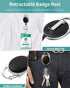 Pawfly 2 Pack Vertical 2-Card Badge Holder, Hard Transparent PC Case Protector with Retractable Badge Reel Clip