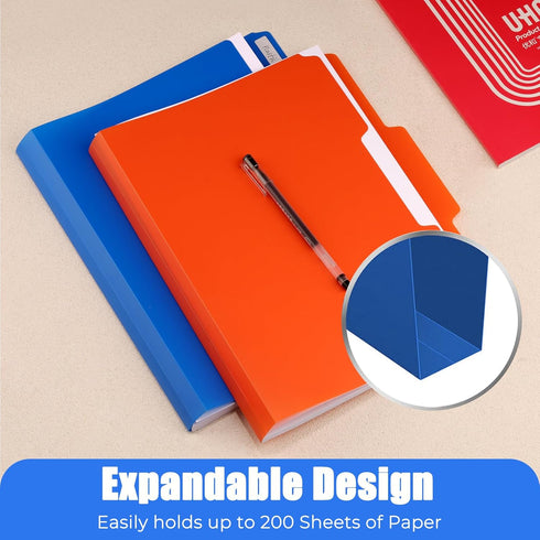 Habgp 9 Pcs File Folders - Manilla Folders 8.5 x 11 Inch, 1/3-Cut Tab Colored File Folders