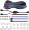 SUPERNIGHT 3528 2835 4 Pin 8mm LED Strip Connector Kit, RGB Rope Lights Gapless Solderless Clip, 32.8ft Extension Wire