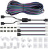 SUPERNIGHT 3528 2835 4 Pin 8mm LED Strip Connector Kit, RGB Rope Lights Gapless Solderless Clip, 32.8ft Extension Wire