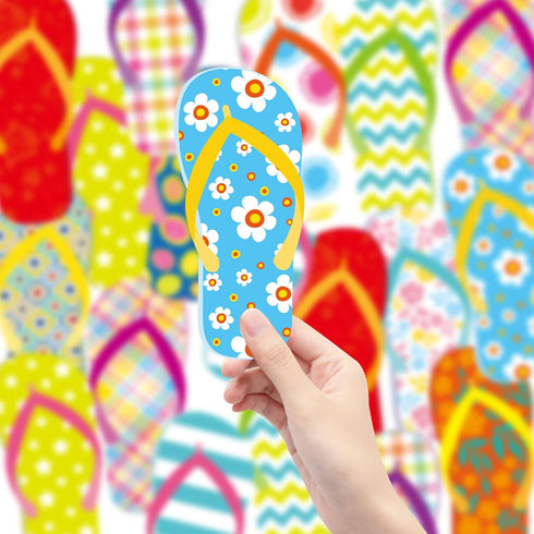 Fancy Land Flip-Flop Cutouts, Summer Bulletin Board Decorations for Back to School Classroom, 60Pcs