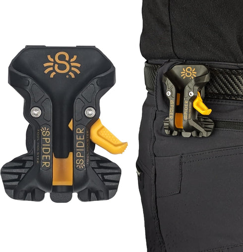 Spider Pro Tool Holster - Upgraded, Self Locking, Quick Draw Universal Tool Holder with Thumb Lock