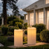 6" Eldnacele Solar Outdoor Flameless Candles Dusk to Dawn Waterproof Rechargeable White Plastic LED Flickering Pillar