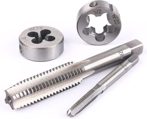 60-Pc Master Tap and Die Set - SAE Inch Size #4 to 1/2” and Metric Size M3 to M12, Complete Tool Kit