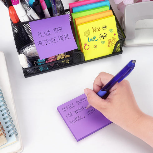 Sticky Notes, 3x3 inch, Bright Colors, Self-Stick Pads, 12 Pads/Pack, 100 Sheets/Pad, Total 1200 Sheets