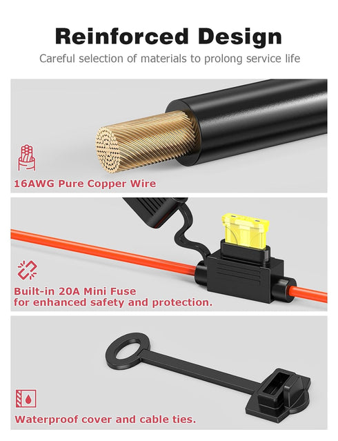 Mellbree 2 Pack M10 30inch Wires Harness, Compatible with NOCO GC008 X-Connect, Genius Smart Battery Chargers