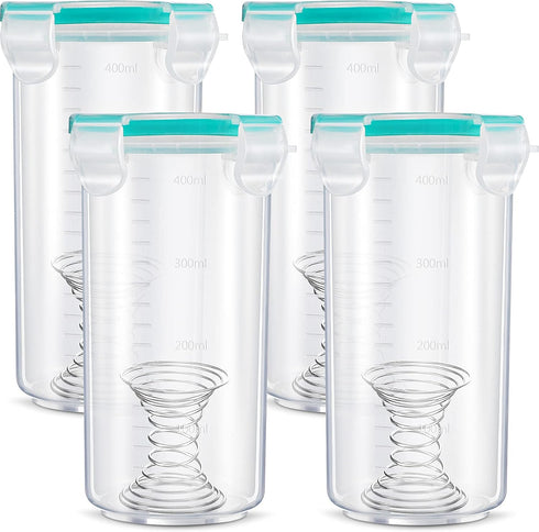 Touch up Paint Storage Containers - 4 Pack Airtight Cups with Lids and Stainless Steel Mixing Ball, 13 oz