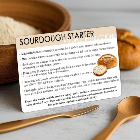 Besttile 30 4 6 inches Pcs Sourdough Starter Feeding Care Instruction Cards * Nurturing Sourdough Starter Guide Starter