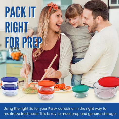Replacement Lids for Pyrex 4-Cup Glass Food Storage Container Bowls, 6-Inch Plastic Round Lids Covers, Airtight &