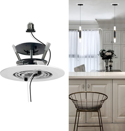 Jolux J Pro Recessed Can Light Conversion Kit to Ceiling Light Fixture,