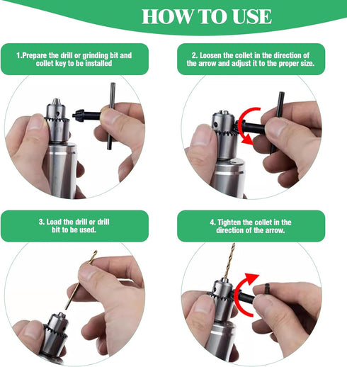 6Pcs Carbon Steel Drill Chuck Key Wrench Set, 3/4" 5/8" 1/2" 3/8" 1/4" Electric Drill Clamping Tool