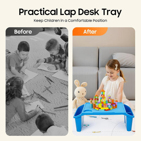 YUASDUU 4PCS 19.69" 9.84" 7.1" Kids Lap Desk Tray, Kids Trays for Eating Plastic Breakfast Laptop Trays Portable