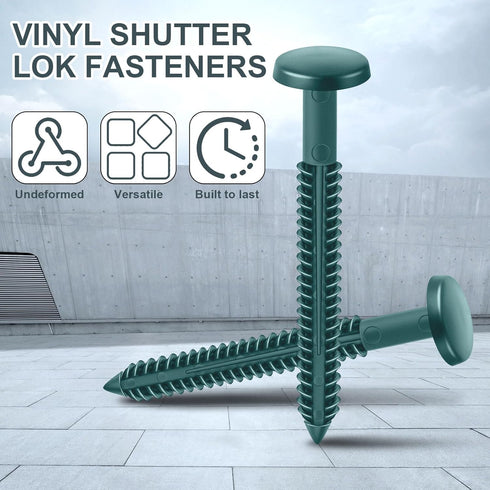 Blulu 36 3 Inch Pcs Vinyl Shutter Fastener Window Panel Peg Lok Pin Pegs Screws Shutter Spikes Anchor (Forest Green)