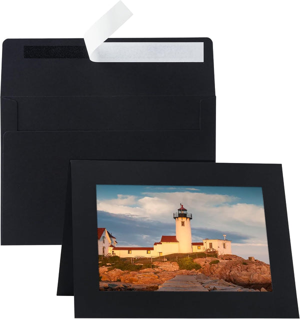Silunkia 60 Packs Black Photo Frame Cards and Envelopes for 5 x