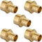 EFIELD Pex 3/4" x 1/2" Female NPT Thread Adapter Barb Crimp Brass Fitting (Pack of 5)