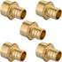 EFIELD Pex 3/4" x 1/2" Female NPT Thread Adapter Barb Crimp Brass Fitting (Pack of 5)