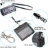 Wisdompro 2-Sided PU Leather ID Badge Holder with Zip, 1 ID Window, 4 Card Slots, 1 Side Zipper Pocket, 20 Inch Lanyard