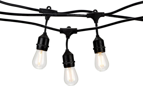 HLO Lighting Outdoor Weatherproof Commercial LED Backyard Bistro Cafe Patio Light String,