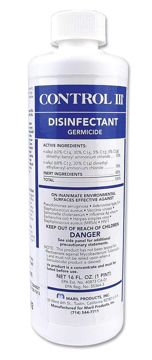 Control LLL Concentrate Disinfectant Germicide 16oz EPA Registered Non-Toxic Hospital-Home Care & Non-Medical Laundry, Industrial/Commercial Grade. (1)