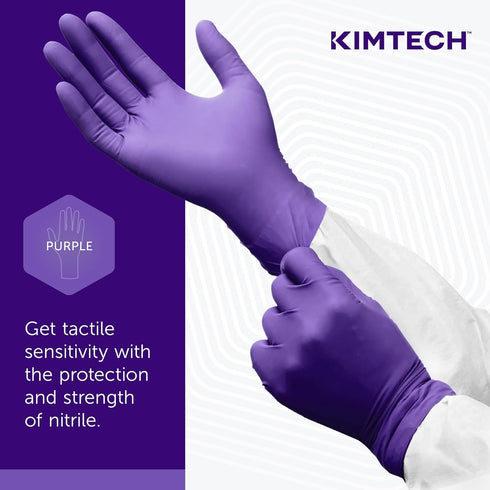 100 Kimberly-Clark Safeskin Purple Nitrile Exam Gloves, Medium, Purple, Box