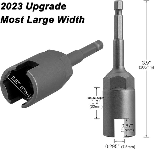 PAGOW Upgraded Large Slotted Hurricane Wingnut Driver - Wing Nut Drill Bit Socket Tool, 1/4" Hex Shank for Panel Wing Nuts, Screws Eye C Hook & Q-Hanger, Steel (Large Slotted Hurricane Wingnut) by PAGOW