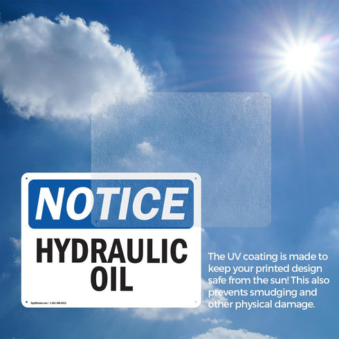 (2 Pack) Hydraulic Oil OSHA Notice Sign 10 Inch X 7 Inch Plastic Sign, Weather Resistant for Workplace and Construction