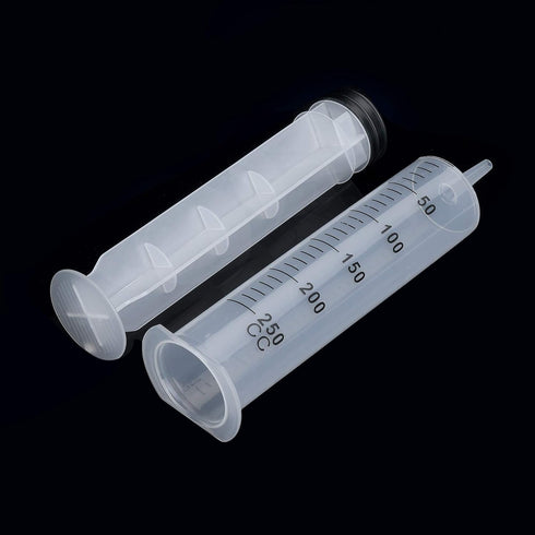 5pcs 250ml Large Syringe with Cap, Individually Sterile Sealed, Measuring Liquids, for Labs, Pets, Oil, Glue