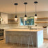 WILON Pendant Lights for Kitchen Island, Seeded Glass Mini Pendant Light Fixtures Farmhouse Pendant Lighting Metal